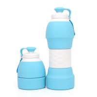 2020 high quality outdoor travel products BSCI certified portable folding travel bottle silicone water bottle