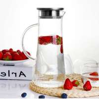 New design high borosilicate glass coffee teapot with stainless steel lid