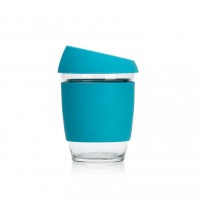 Custom Logo Reusable Glass Coffee Cup With Silicone Sleeve And Lid